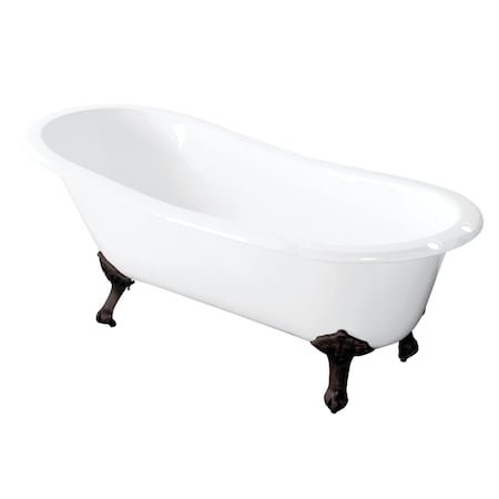 Aqua Eden Clawfoot Bathtubs, 56.88 L, 30.5 W, White/Oil Rubbed Bronze, Cast Iron VCT7D5731B5